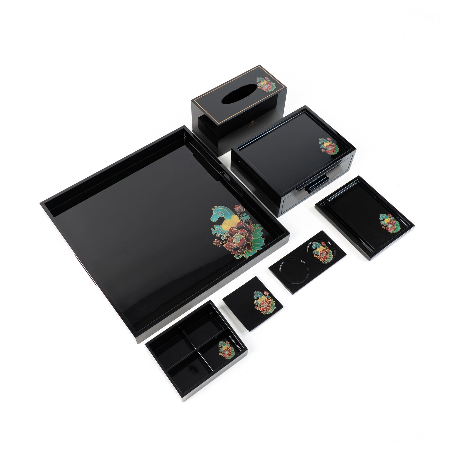 Hand-Painted Lacquer Tea & Amenities Set – Vietnamese Craftsmanship by Lux Annam