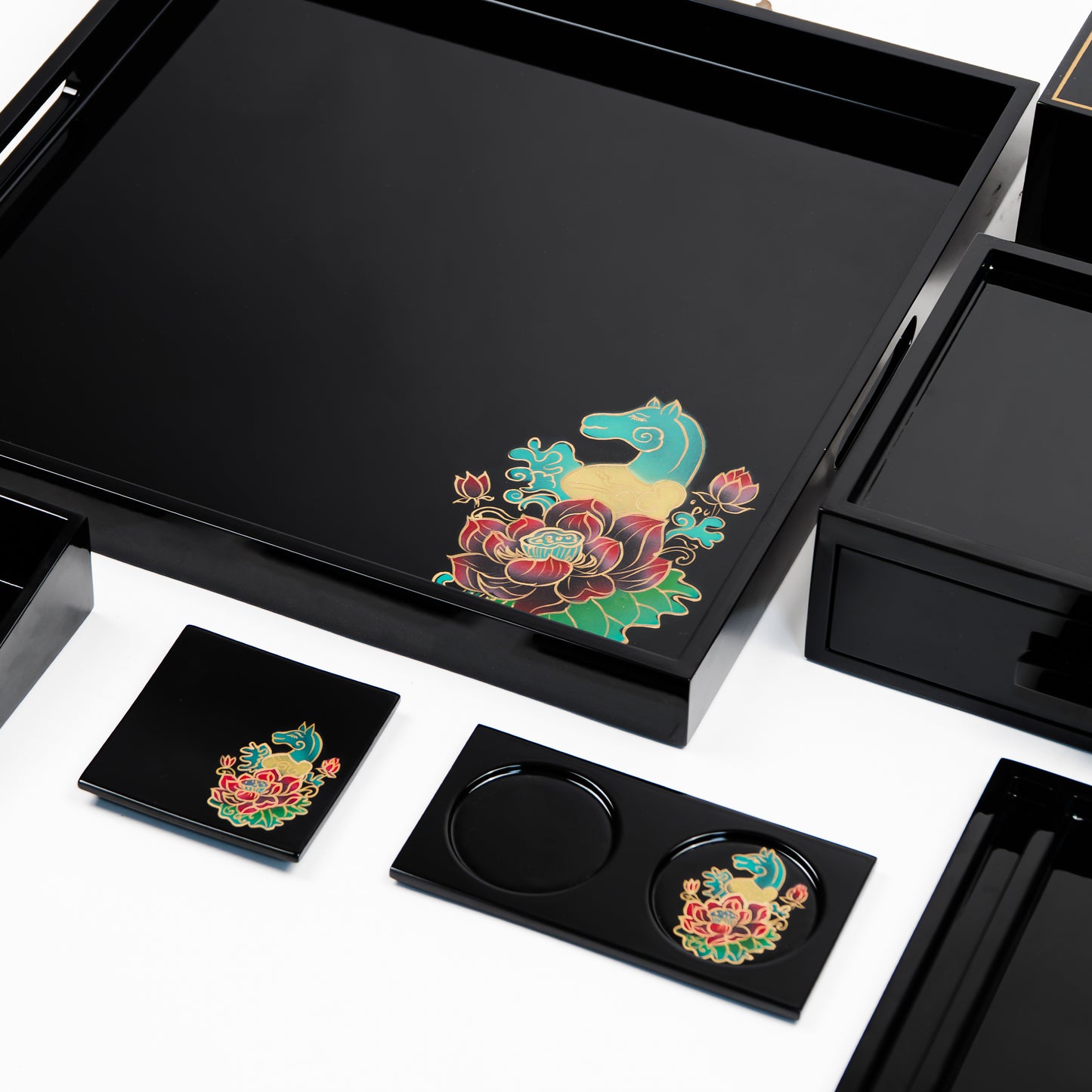 Hand-Painted Lacquer Tea & Amenities Set – Vietnamese Craftsmanship by Lux Annam