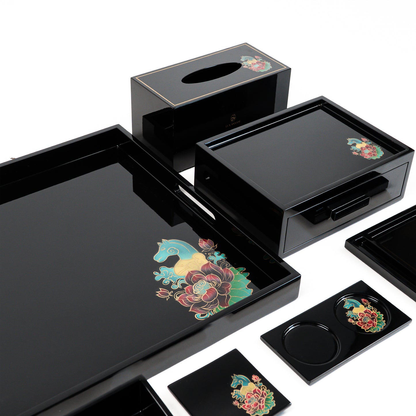 Hand-Painted Lacquer Tea & Amenities Set – Vietnamese Craftsmanship by Lux Annam