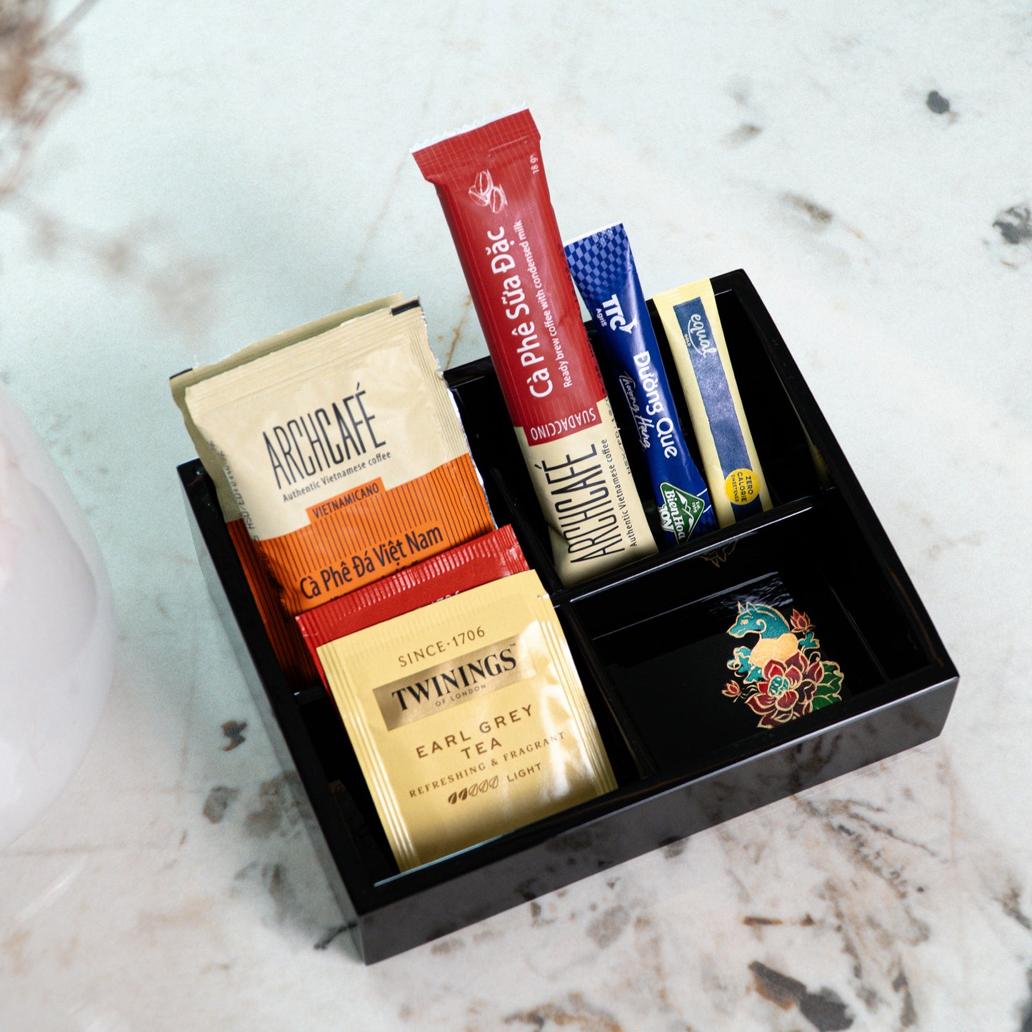 Hand-Painted Lacquer Tea & Amenities Set – Vietnamese Craftsmanship by Lux Annam