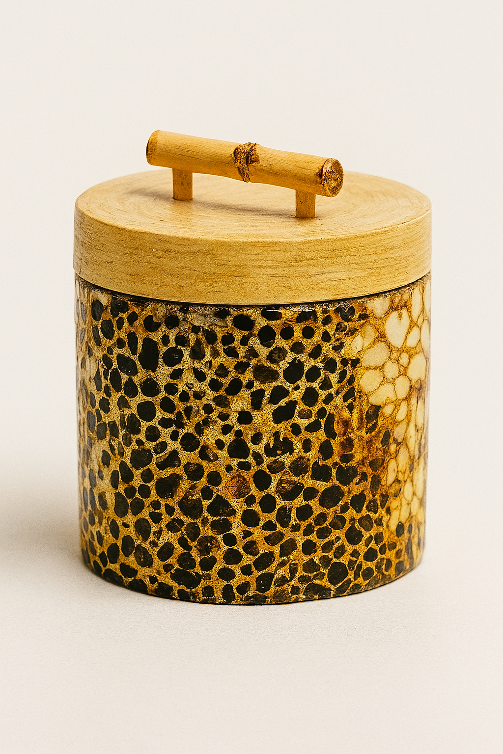 Lux Annam Mother-of-Pearl Bamboo Jar Vietnamese Craft