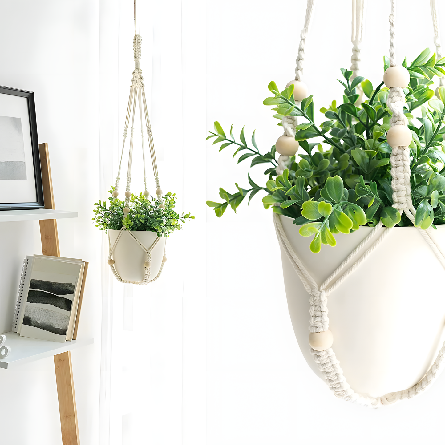 Handwoven Cotton Macrame Plant Hanger – Natural Elegance in Every Knot