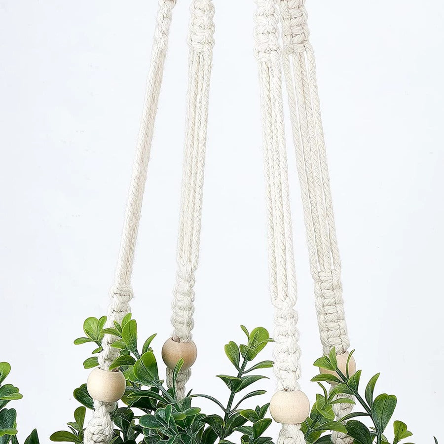 Handwoven Cotton Macrame Plant Hanger – Natural Elegance in Every Knot