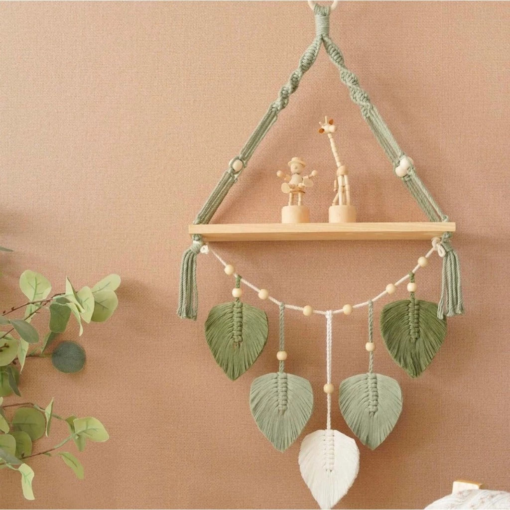 Macrame Wall Shelf M34 – A Handcrafted Harmony of Wood and Calm