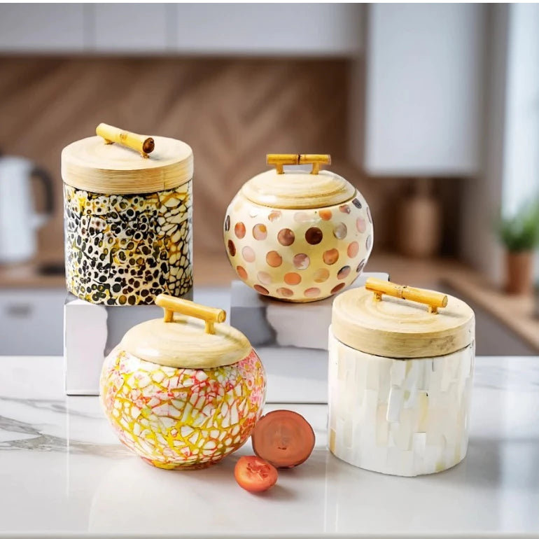 Lux Annam Mother-of-Pearl Bamboo Jar Vietnamese Craft