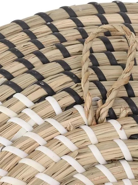 Handwoven Boho Wall Plate Set (Natural Seagrass Wall Décor, 7 Pieces)
