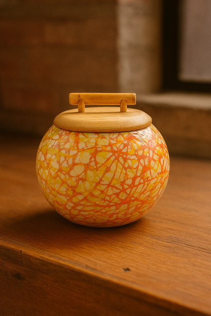 Lux Annam Mother-of-Pearl Bamboo Jar Vietnamese Craft
