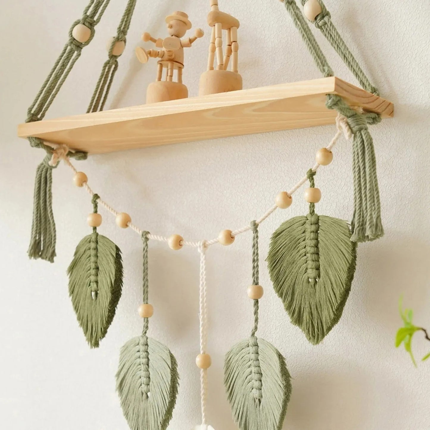 Macrame Wall Shelf M34 – A Handcrafted Harmony of Wood and Calm