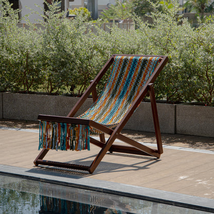 Prisma Folding Outdoor Chair – Macrame Crochet Hammock with Hopea Hardwood Frame