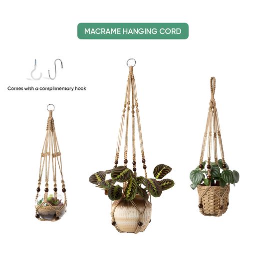 Handwoven Cotton Macrame Plant Hanger – Natural Elegance in Every Knot