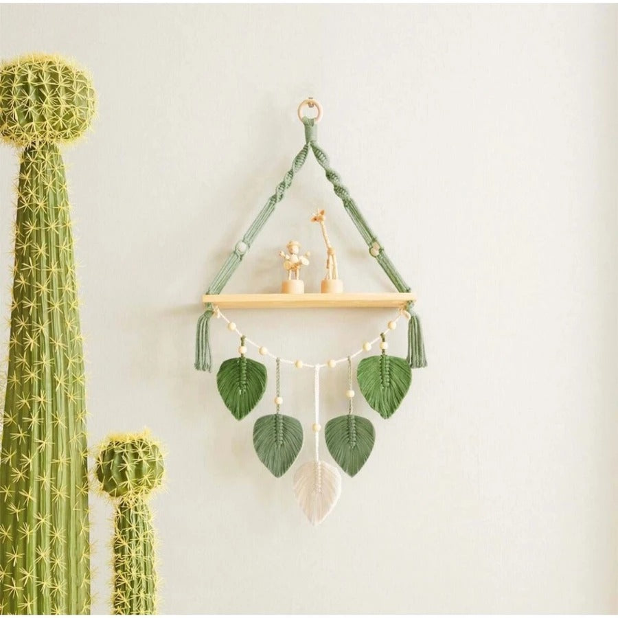 Macrame Wall Shelf M34 – A Handcrafted Harmony of Wood and Calm