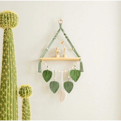 Macrame Wall Shelf M34 – A Handcrafted Harmony of Wood and Calm