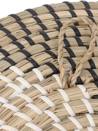 Handwoven Boho Wall Plate Set (Natural Seagrass Wall Décor, 7 Pieces)
