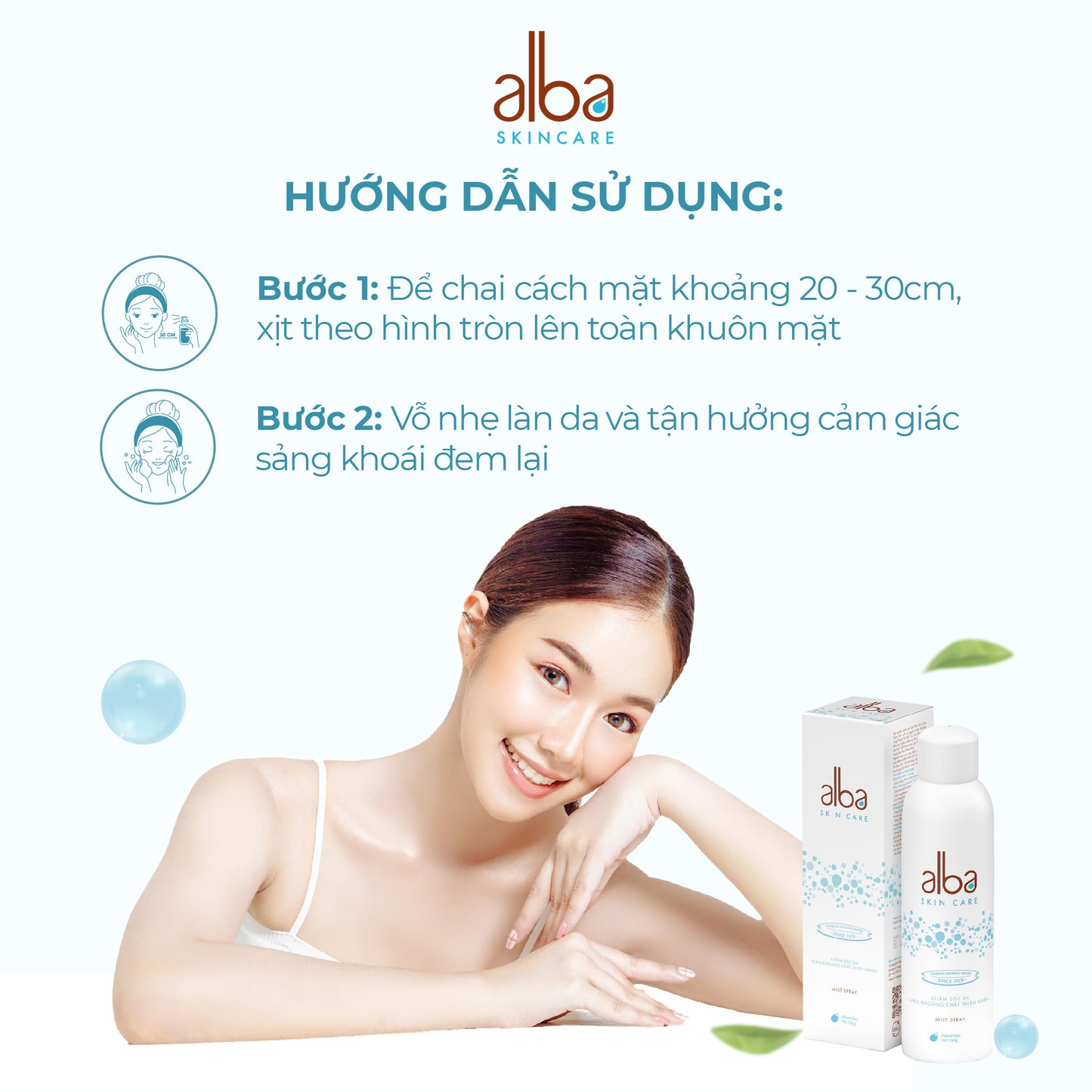 Xịt khoáng Alba Skin Care chống lão hóa dưỡng ẩm - 50ml